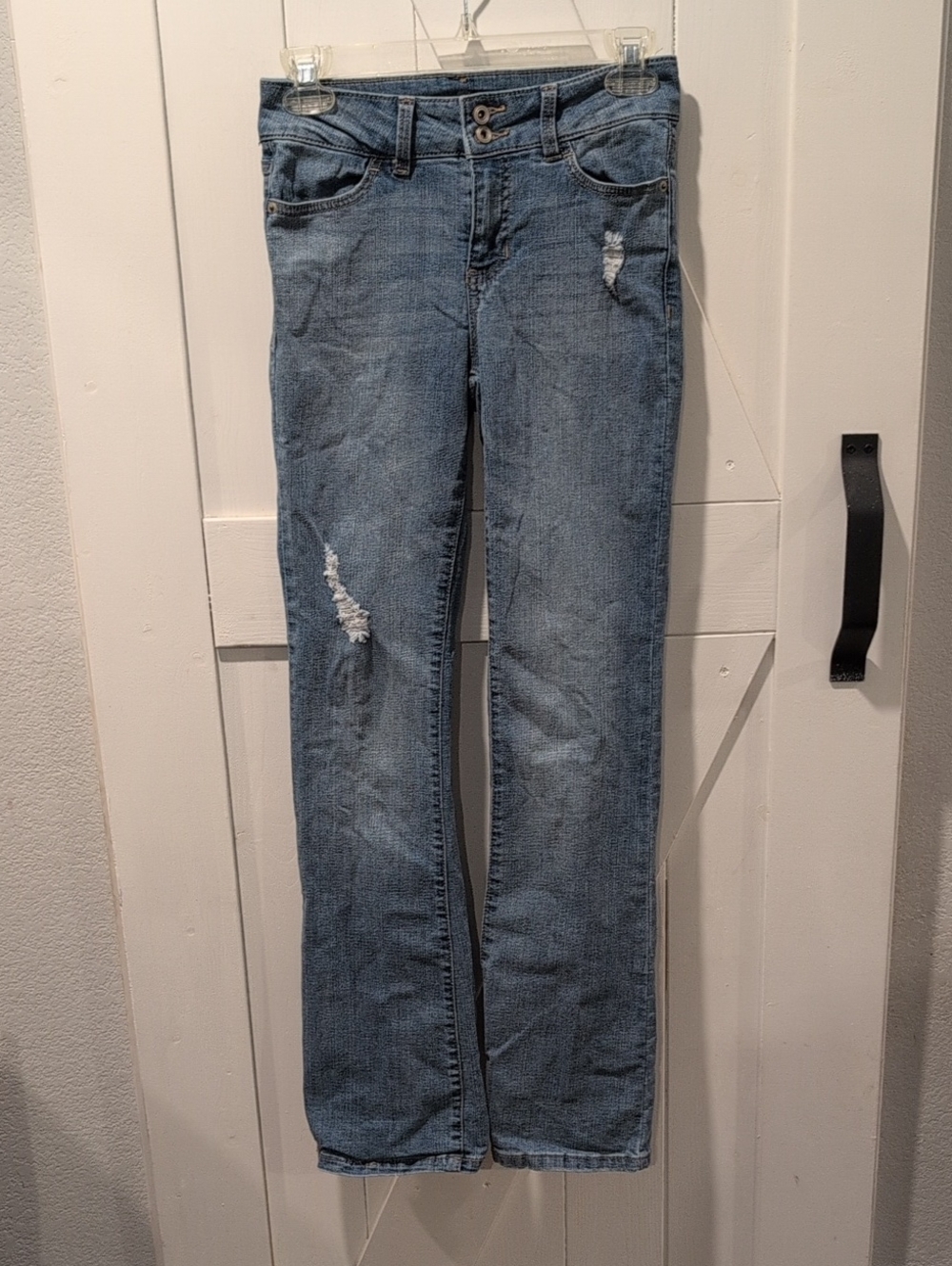 BCBGeneration Mid Rise Bootcut Jeans Size 26 Distressed Light Wash Denim